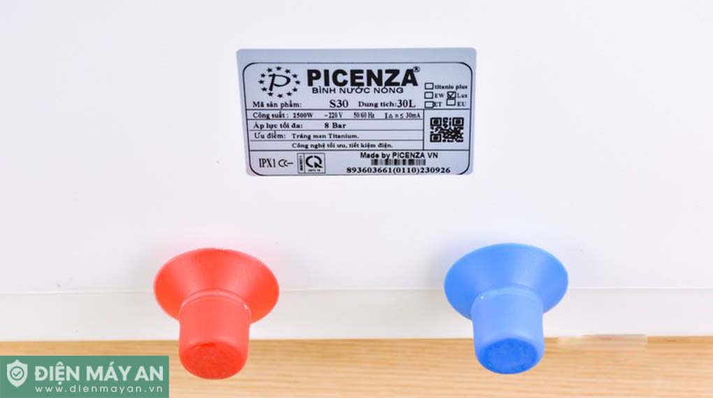 Bình nóng lạnh Picenza 30 lít S30LUX